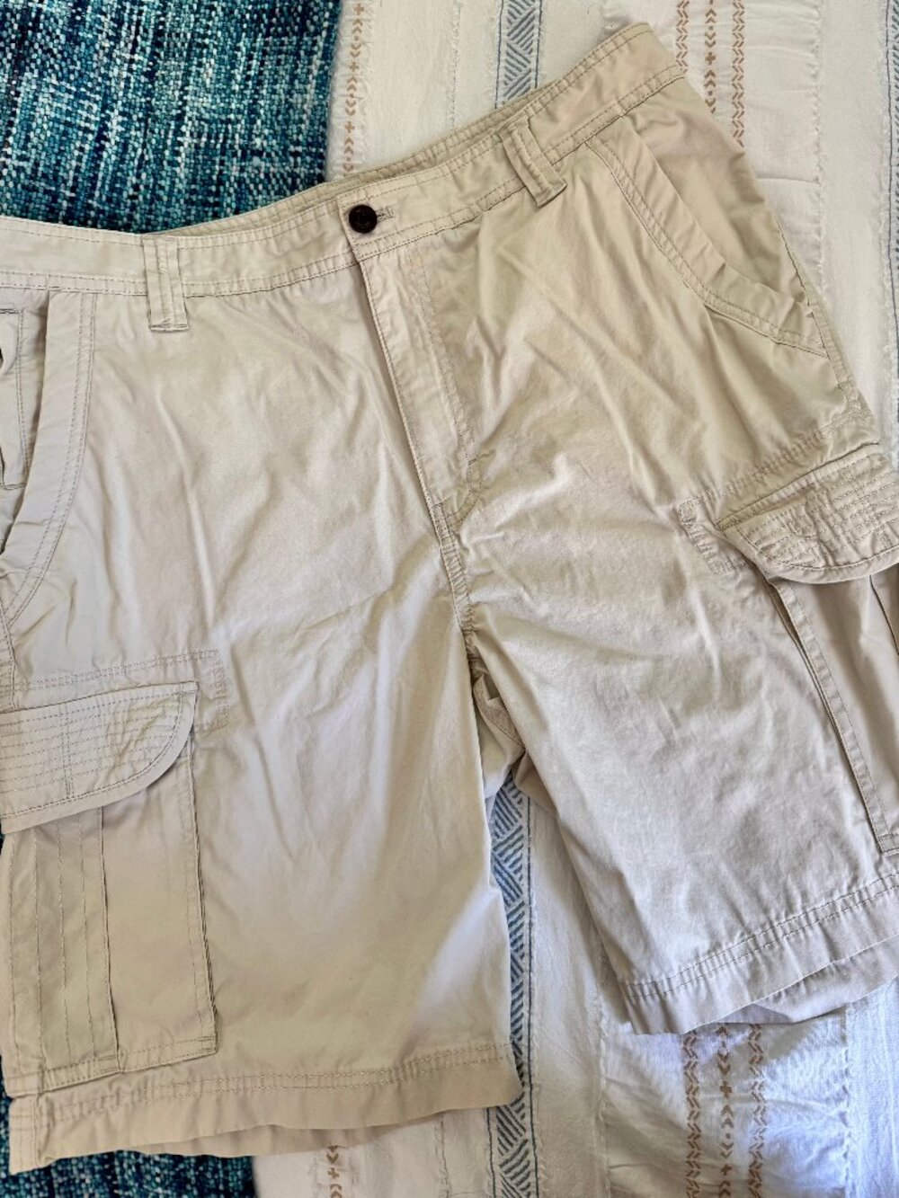 Mens Chaps Cargo Shorts Size 34 Stone
